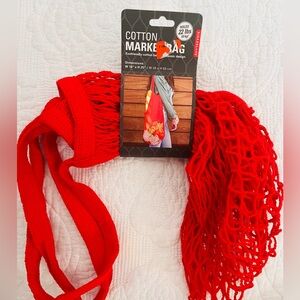 NWT COTTON MARKET BAG RED